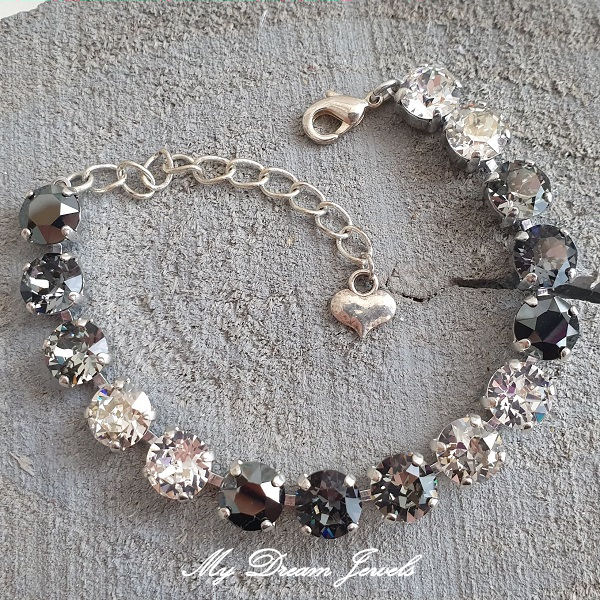 Armband Alison "Crystal Black Shade" met Swarovski Crystal