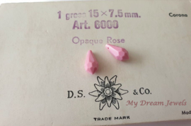 Vintage Swarovski Bead Pendant Opaque Rose 15x7,5 mm