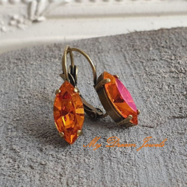 Oorbellen Navette "Magical Autumn "met Swarovski Crystal
