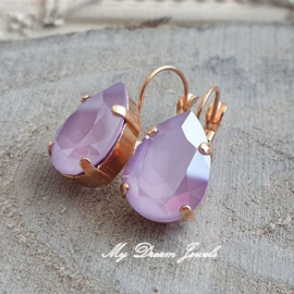 Oorbellen Sofia met Swarovski Druppel" Crystal Lilac"