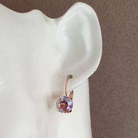 Oorbellen Alison met Swarovski " Light Rose Moonlight "