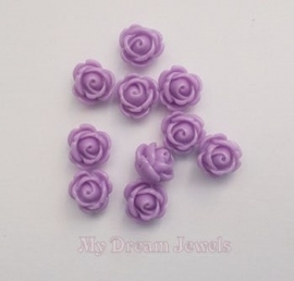 Roosjes Kralen Lavender Paars 9mm / 5st