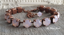 Armband Alison Koper " Rose Water Opal " met Swarovski Crystal