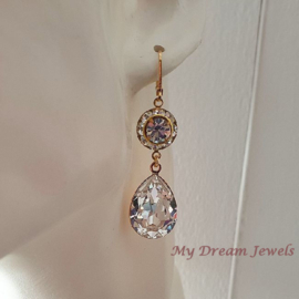 Oorhangers Vintage Swarovski Flower Crystal