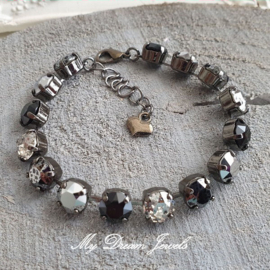 Armband Black Patina Silver Shades met Swarovski Crystal