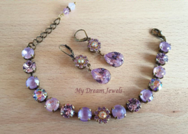 Armband Vintage Flower Violet  met Swarovski Crystal