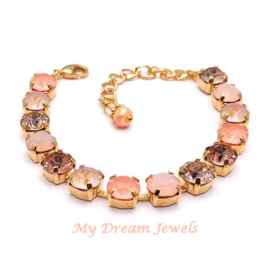 Armband Alison "Blush Peach"met Swarovski Maat M