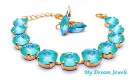 Oorbellen Navette Crystal Turquoise Delite