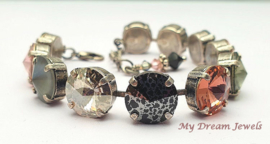 Armband Blush Rose,Grey met Swarovski Crystal