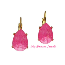 Oorbellen Belle met Swarovski Crystal Electric Pink