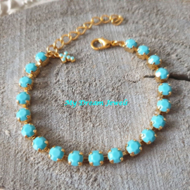 Armband Turquoise met Vintage Swarovski Crystal