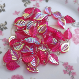 Glas hanger blaadje Fuchsia AB