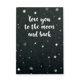 Sieraden wenskaart Love You To The Moon And Back