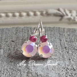 Oorbellen Fem in de kleur "Rose & Crystal Powder Rose Glow  "
