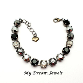 Armband Black Patina Silver Shades met Swarovski Crystal