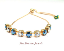 Verstelbare Armband Green Moonlight met Swarovski Crystal