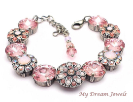 Luxe Armband "Pink Flower Dreams" met Swarovski Crystal