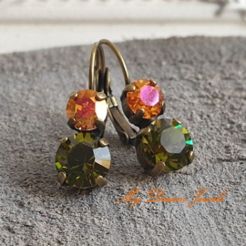 Oorbellen Lara " Magical Autumn " met Swarovski Crystal