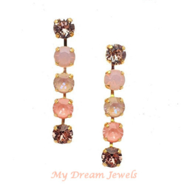 Oorstekers " Blush Peach " met Swarovski Crystal