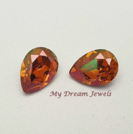 Swarovski  4320 druppel 14x10mm Crystal Copper