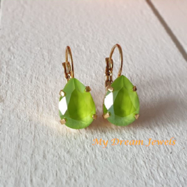 Oorbellen Swarovski Druppel Lime