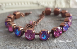 Armband Alison " Burgundy Orchide  " met Swarovski Crystal