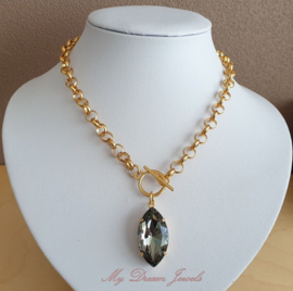Ketting "Marquise Black Diamond " met Fancy Crystal