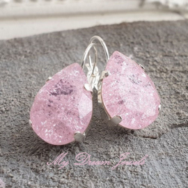Oorbellen Anne " Crystal Light Pink Crushed "