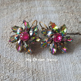 Oorbellen Flower Vitrail Medium met Swarovski Crystal