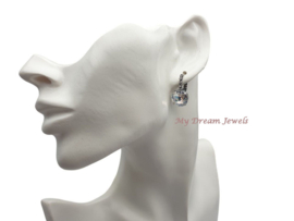 Luxe oorbellen met Swarovski Rivoli Crystal White Patina