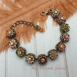 Armband Autumn Dreams met Vintage Swarovski Crystal Flower
