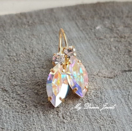 Oorbellen Navette met Swarovski Crystal & Crystal AB