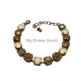 Armband  Ivory Gold Bronze met Swarovski Crystal