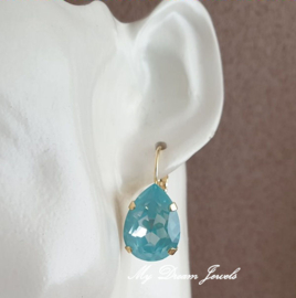 Oorbellen Sofia met Swarovski Druppel "Crystal Paradise Blue "