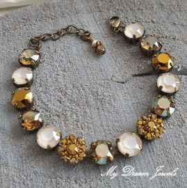 Armband  Ivory Gold Bronze met Swarovski Crystal