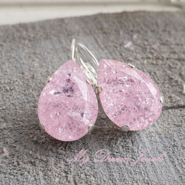 Oorbellen Anne " Crystal Light Pink Crushed "