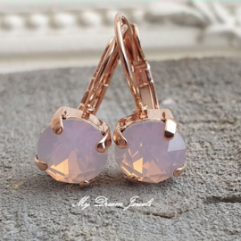 Oorbellen Alison met Swarovski " Rose Water Opal "