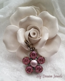 Swarovski Hanger Bloem Antique Pink