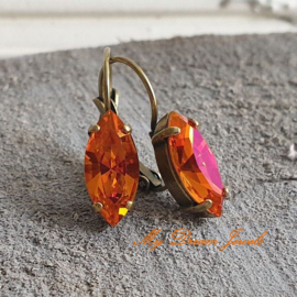 Oorbellen Navette "Magical Autumn "met Swarovski Crystal