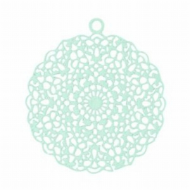 Bohemian Hanger Rond met oog Lucite Green  26mm