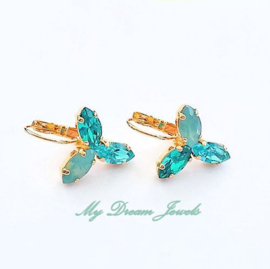 Swarovski Oorbellen Marquis Blue Pacific