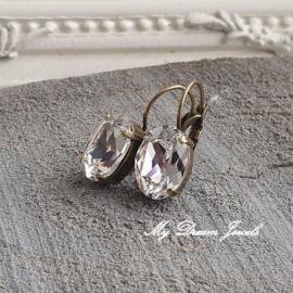 Oorbellen Ovaal met een heldere Swarovski crystal