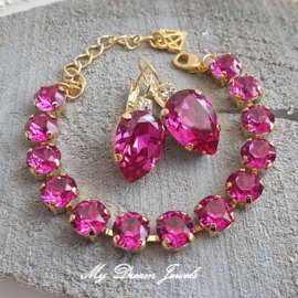Armband Alison "Fuchsia" met Swarovski Crystal