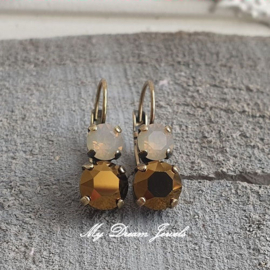 Oorbellen Lara met Swarovski "Golden Autumn "
