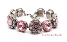 Luxe Armband "Pink Flower Dreams" met Swarovski Crystal