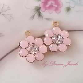 Swarovski Bloem hanger  Rose Opal Crystal