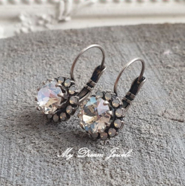 Oorbellen met Swarovski Crystal Moonlight & White Opal