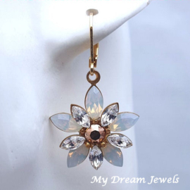 Oorhangers Dreamstar White Opal met Swarovski