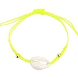 Armband met schelp Neon Yellow