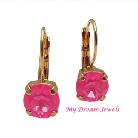 Oorbellen Alison met Swarovski Crystal Electric Pink